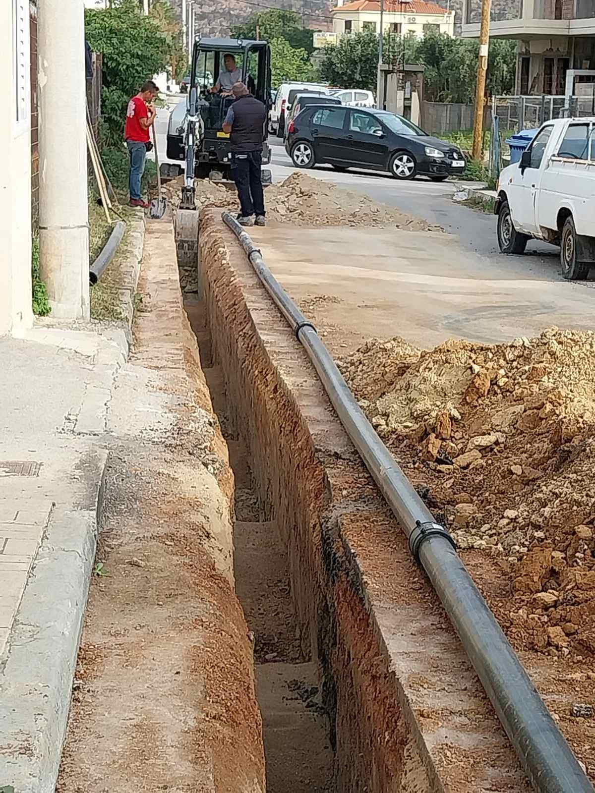 Τοποθέτηση κεντρικού υδρευτικού αγωγού